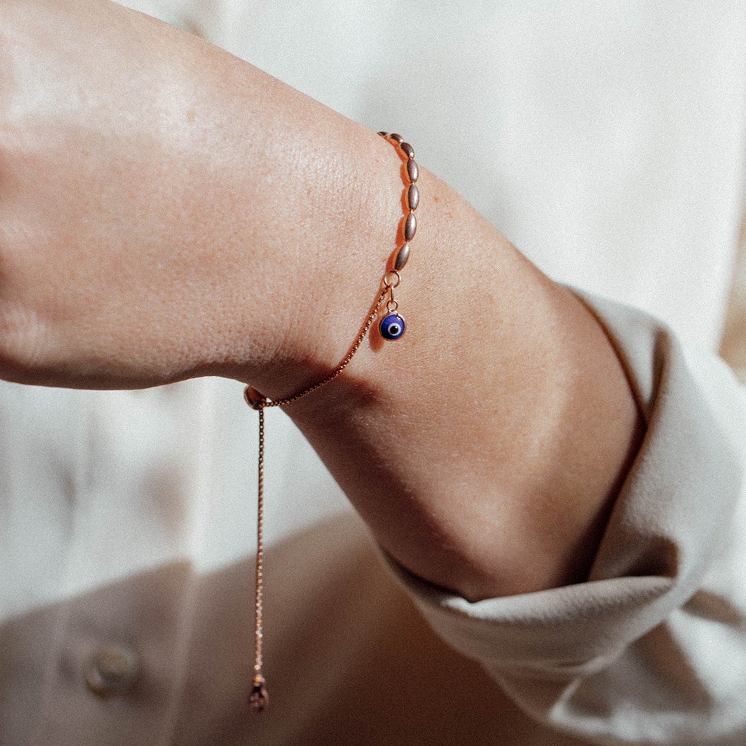 Evil Eye Pull Chain Bracelet - Aaria Tees Aaria Tees