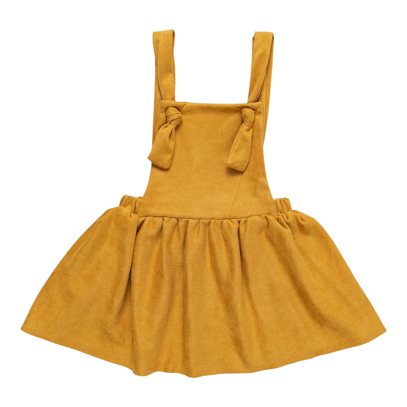 Mustard Faux Suede Pinafore - Aaria Tees Aaria Tees