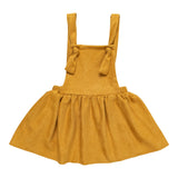 Mustard Faux Suede Pinafore - Aaria Tees Aaria Tees