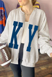Light Grey Casual KY Open Front Tunic Sweatshirt Aaria Tees