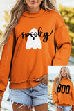Carrot Spooky Ghost/ BOO Reversible Print Mock Neck Casual Pullover Sweatshirt Aaria Tees