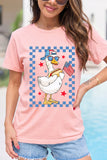 Pink America Goose 4th Of July Patriotic Flag Graphic T Shirt Aaria Tees