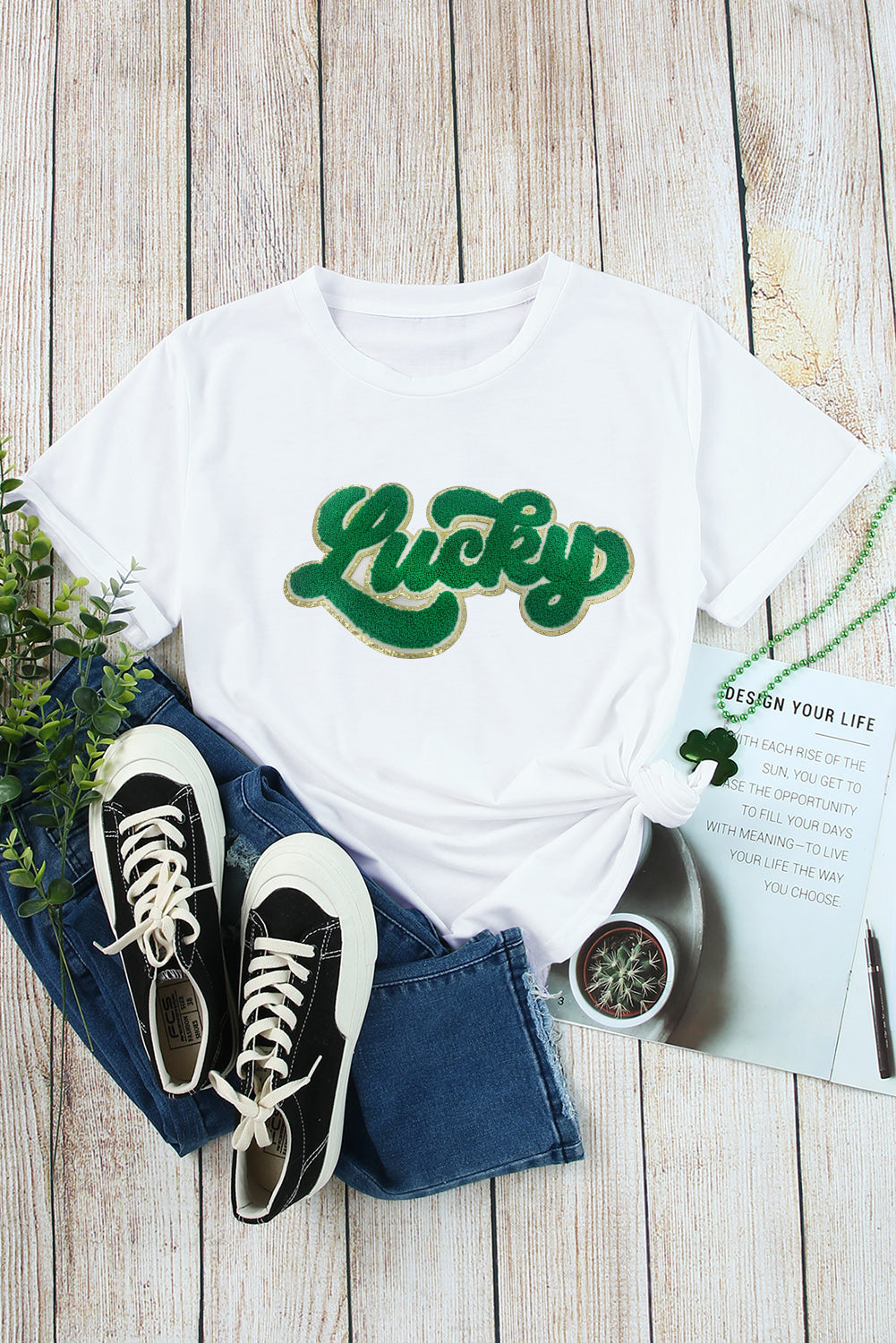 Sloane Patched Graphic T Shirt - Aaria Tees Aaria Tees