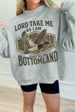Gray Exposed Seam Mock Neck Western Print Duck Sweatshirt - Aaria Tees Aaria Tees