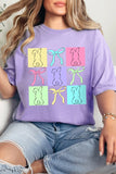 Wisteria Bunny Bow Plaid Print Easter Fashion Tee Aaria Tees