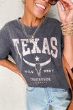 Medium Grey TEXAS Steer Head Graphic Mineral Wash Oversized T Shirt - Aaria Tees Aaria Tees