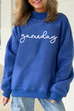 Dark Blue Reversible Gameday Football Graphic Oversized Sweatshirt - Aaria Tees Aaria Tees
