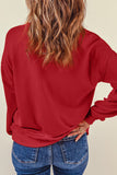 Fiery Red Santa Claus Sequin Graphic Sweatshirt - Aaria Tees Aaria Tees