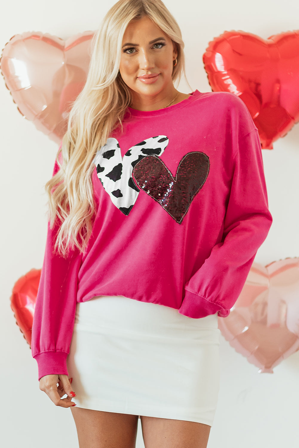 Whitley Heart Patch Graphic Sweatshirt - Aaria Tees Aaria Tees