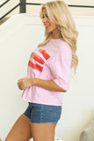 White Flag Bow Graphic Crewneck Tee - Aaria Tees Aaria Tees