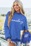 Dark Blue Reversible Gameday Football Graphic Oversized Sweatshirt - Aaria Tees Aaria Tees