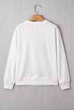 White FOOTBALL 3D Letter Graphic Crew Neck Sweatshirt Aaria Tees