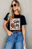 Black Casual Game Day Football Striped Tee - Aaria Tees Aaria Tees