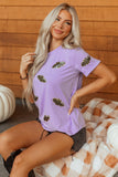 Wisteria Sequin Halloween Bat Patched Casual T Shirt Aaria Tees