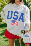 Light Grey Mock Neck Reversible USA/America Graphic Sweatshirt - Aaria Tees Aaria Tees