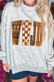 Light Grey WWJD Graphic Mock Neck Oversized Sweatshirt Aaria Tees