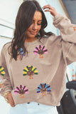 Orange Turkey Graphic Corded Baggy Sweatshirt Aaria Tees