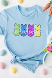 Light Blue Sequin Bunny Doll Graphic Casual T Shirt Aaria Tees