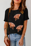 Sequin Football Graphic Tee Aaria Tees