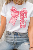 White Leopard Bow Graphic Mothers Day Fashion T Shirt Aaria Tees