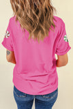 Sachet Pink Sequined Peppermint Pattern Christmas Custom T Shirt Aaria Tees
