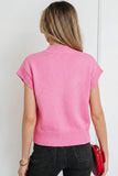 Fiery Red Valentine Heart Graphic Cropped Short Sleeve Sweater - Aaria Tees Aaria Tees