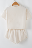 Beige Game Day Graphic Tee and Skort 2 Piece Set Aaria Tees