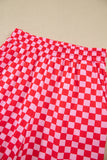 Red Christmas Slogan Graphic Plaid Contrast Two-piece Pant Set - Aaria Tees Aaria Tees