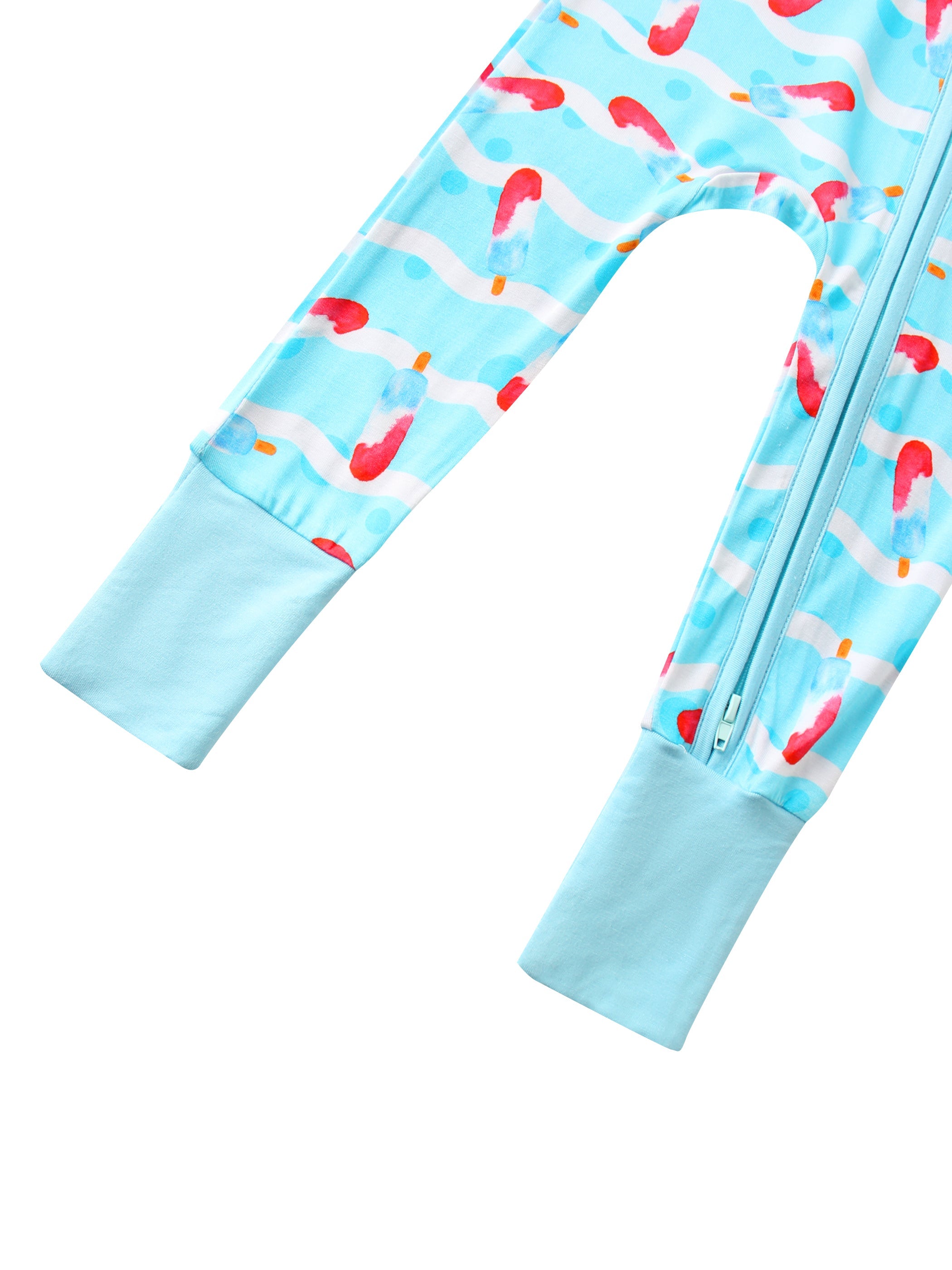 PoshTOT Ice Cream Bamboo Baby Convertible Zippy Romper - Aaria Tees Aaria Tees