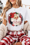 White Believe Christmas Father Graphic Crewneck T Shirt - Aaria Tees Aaria Tees
