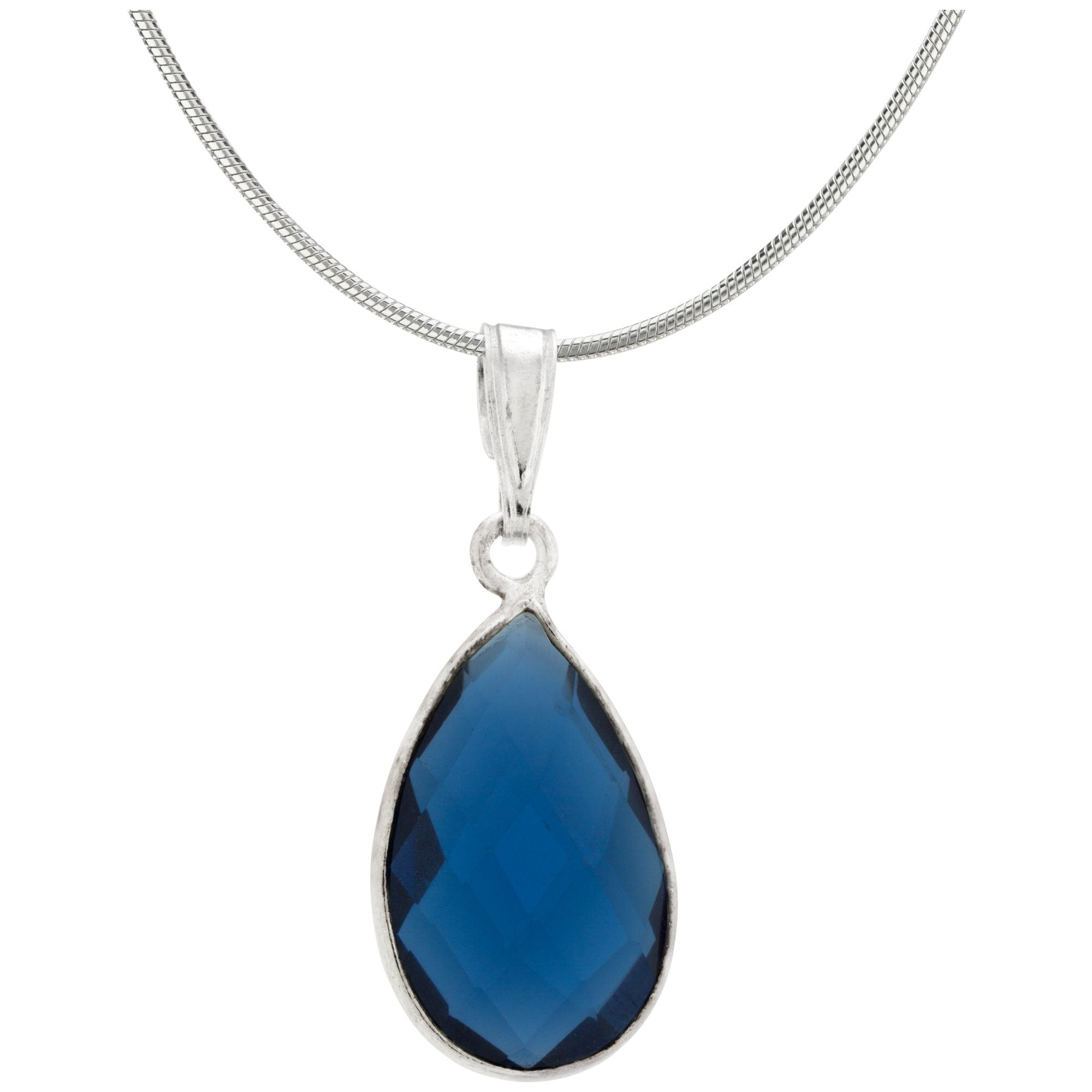Faceted Quartz & Sterling Necklace - Aaria Tees Aaria Tees
