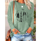 Women’s Long Sleeve Merry Christmas T-Shirt – Cute Christmas Tree Graphic Tee Aaria Tees