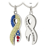 Faith Hope Honor Crystal Ribbon Sterling Necklace - Aaria Tees Aaria Tees