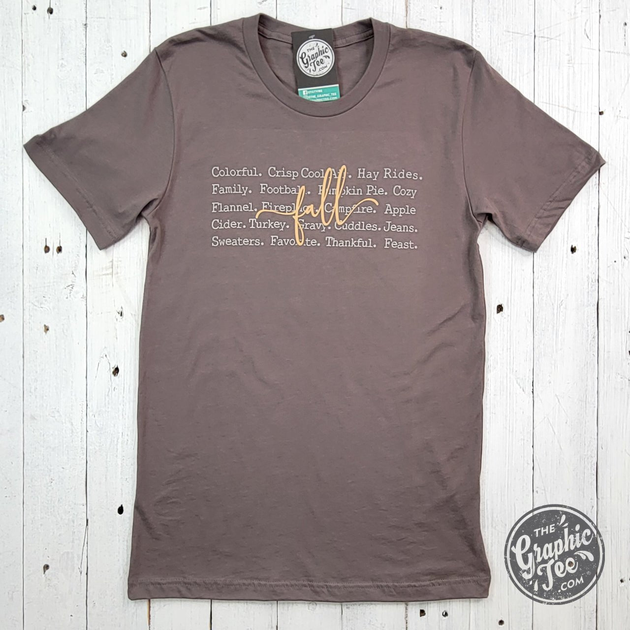 Fall Words Short Sleeve Tee - Aaria Tees Aaria Tees