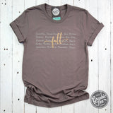 Fall Words Short Sleeve Tee - Aaria Tees Aaria Tees