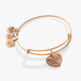'Family Forever' Angel Wing Heart Charm Bangle - Aaria Tees Aaria Tees