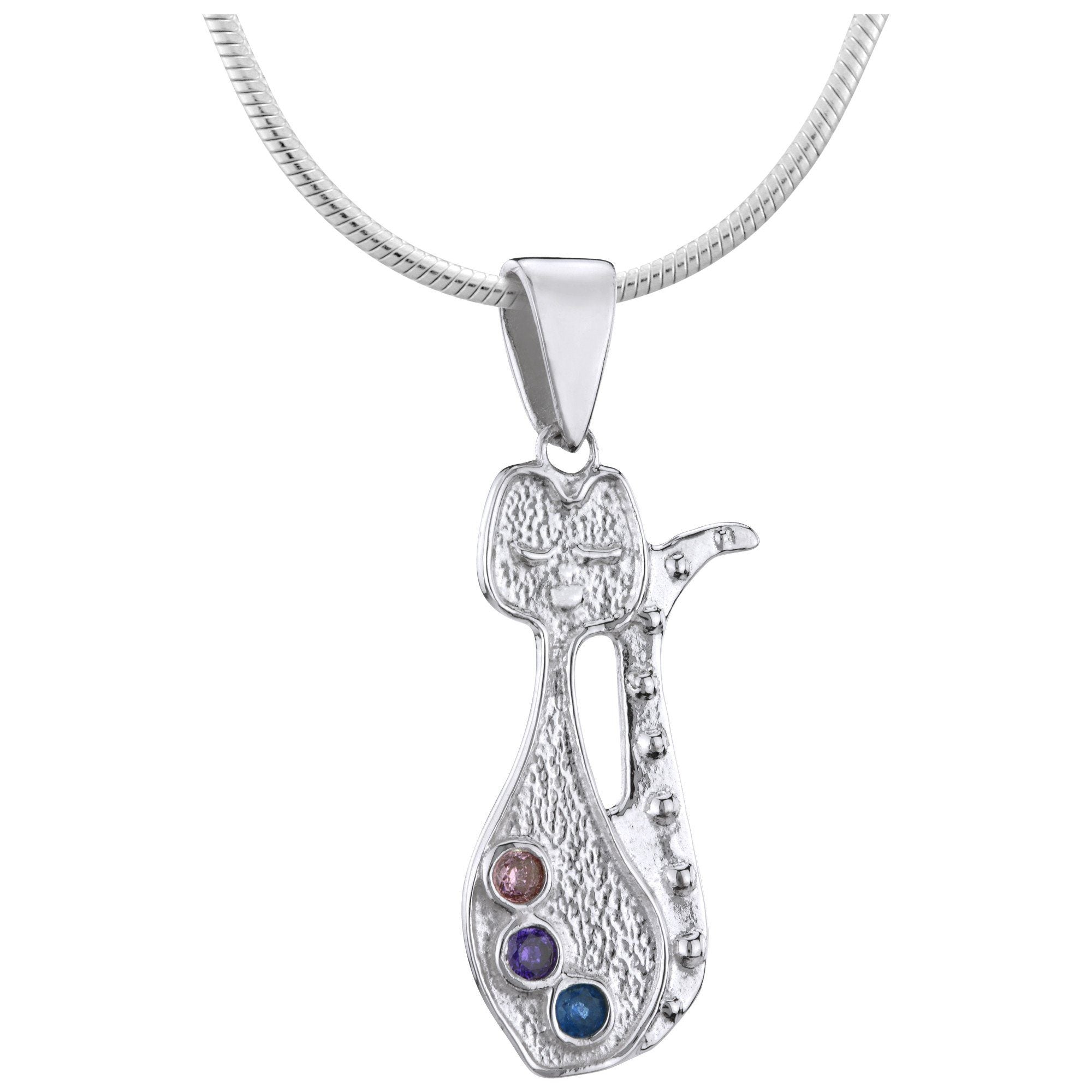 Fancy Cat Sterling Necklace - Aaria Tees Aaria Tees