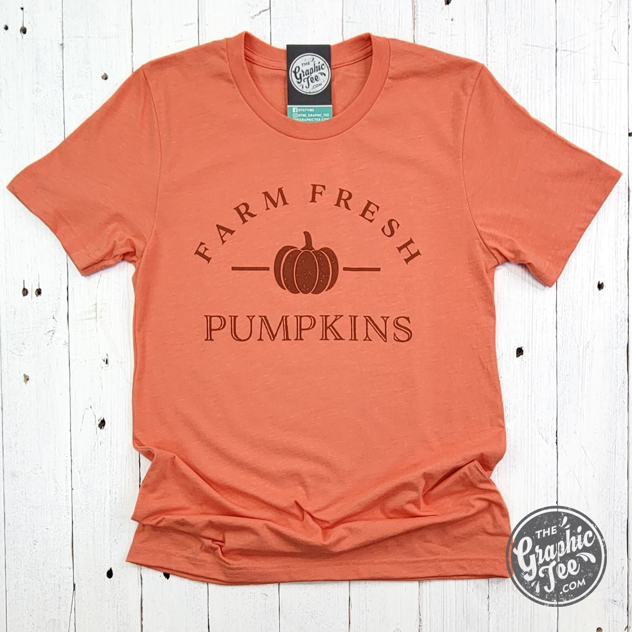 Farm Fresh Pumpkins Heather Orange Short Sleeve Tee - Aaria Tees Aaria Tees