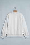 Gray WWJD Mixed Pattern Embroidered Patch Graphic Mock Neck Sweatshirt - Aaria Tees Aaria Tees