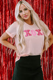 Pink Valentines Shiny XOXO Graphic T-shirt - Aaria Tees Aaria Tees