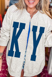 Light Grey Casual KY Open Front Tunic Sweatshirt Aaria Tees