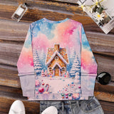 Christmas Snowman & Snowflake Graphic Sweater Aaria Tees