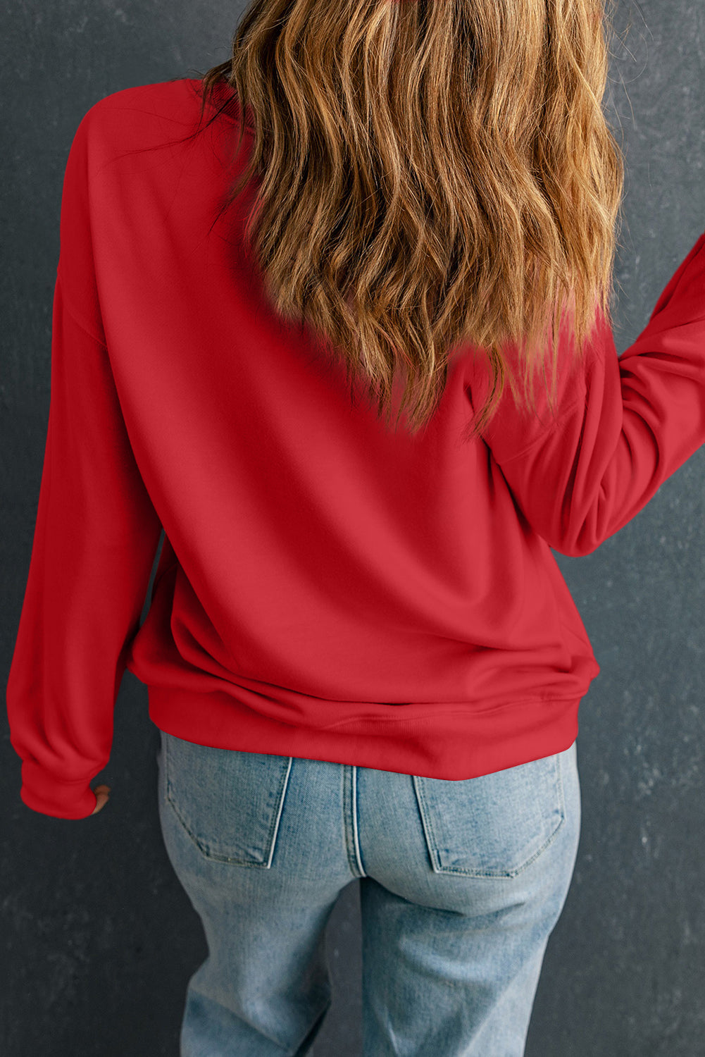 Red Love Printed Crewneck Valentines Pullover Sweatshirt - Aaria Tees Aaria Tees