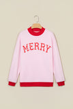 Pink Polka Dot Letter Graphic Colorblock Tunic Sweatshirt - Aaria Tees Aaria Tees