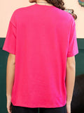 Letter Graphic Round Neck Half Sleeve T-Shirt Aaria Tees