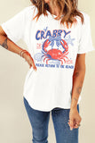 White Coquette Crabby Vacation Graphic Tee Aaria Tees