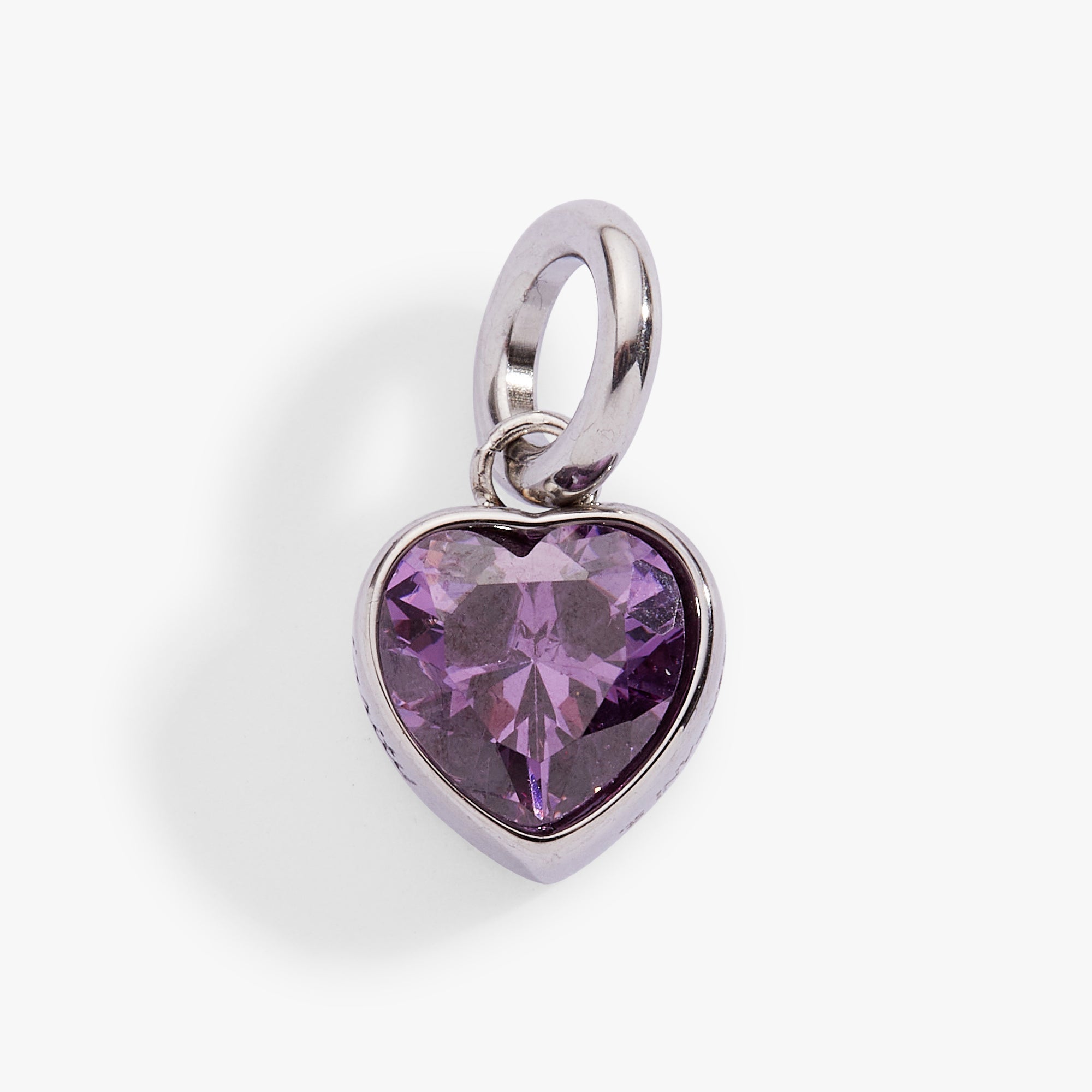 February 'Clarity' Heart Birthstone Charm - Aaria Tees Aaria Tees