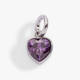 February 'Clarity' Heart Birthstone Charm - Aaria Tees Aaria Tees