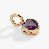 February 'Clarity' Heart Birthstone Charm - Aaria Tees Aaria Tees