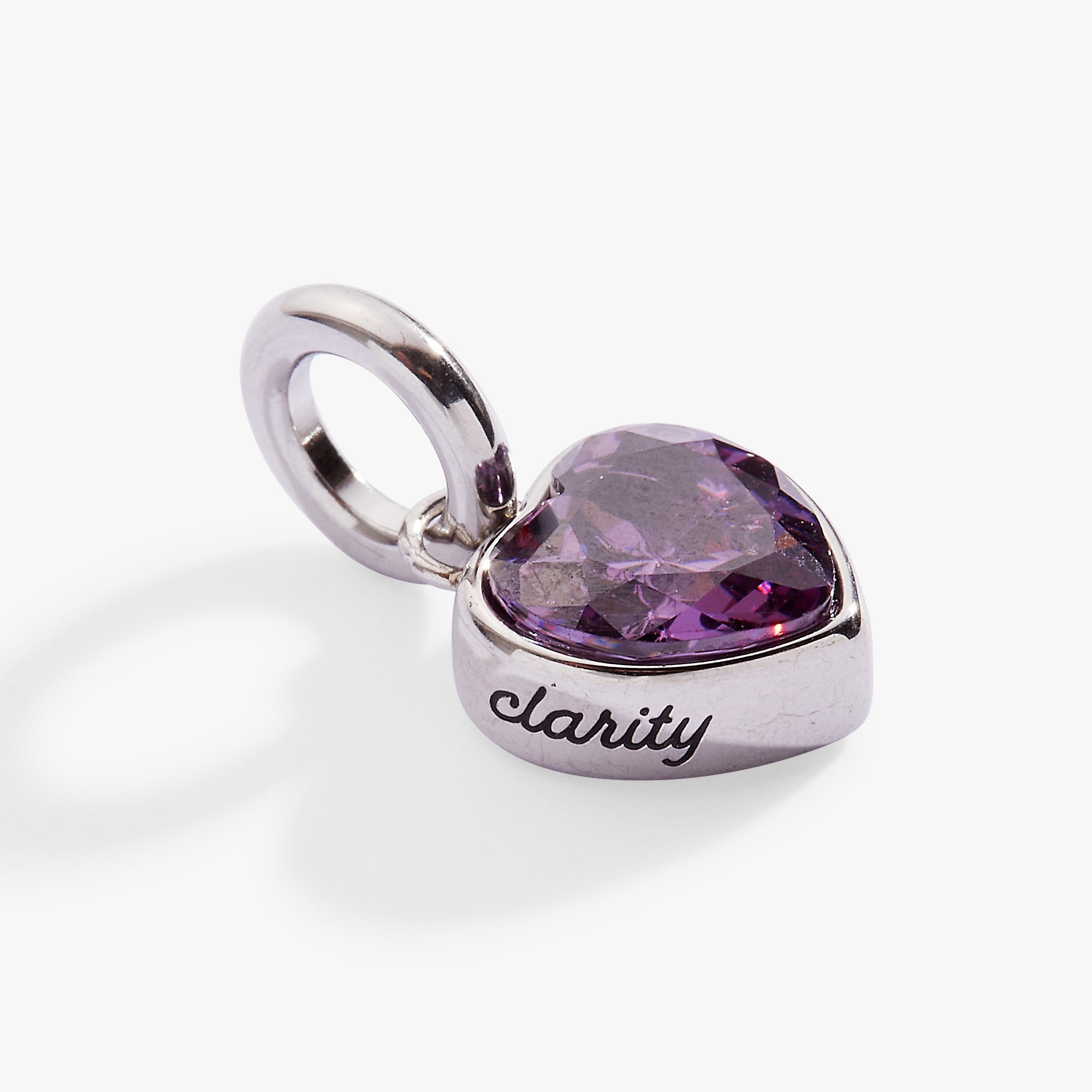 February 'Clarity' Heart Birthstone Charm - Aaria Tees Aaria Tees
